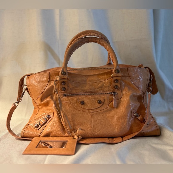 BALENCIAGA Neo Cagole City Burnt Pastel Orange Bag 🧡 RARE UNIQUE COLOR 🧡 - Picture 2 of 8